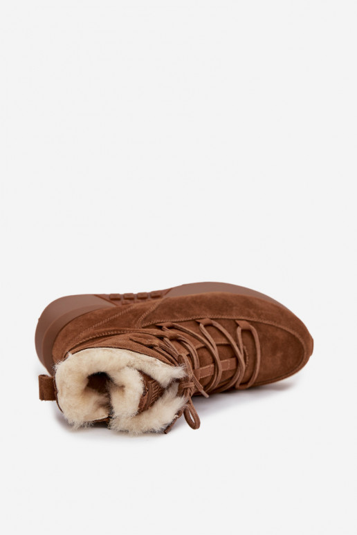 zo semišu Snehule Dámske s kožušinou Big Star SS274318 Hnedá farba zo semišu Snehule Dámske s kožušinou Big Star SS274318 Hnedá farba