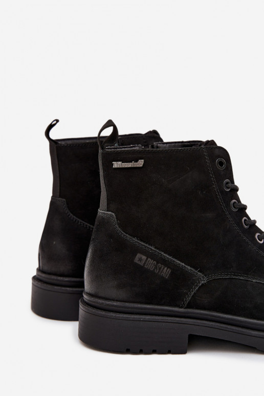 Kožené zahriať sa Čižmy pánske Zapnuté Hrad Big Star OO174148 čierna