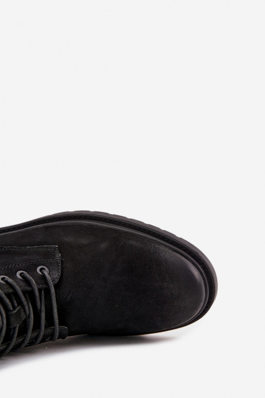 Kožené zahriať sa Čižmy pánske Zapnuté Hrad Big Star OO174148 čierna