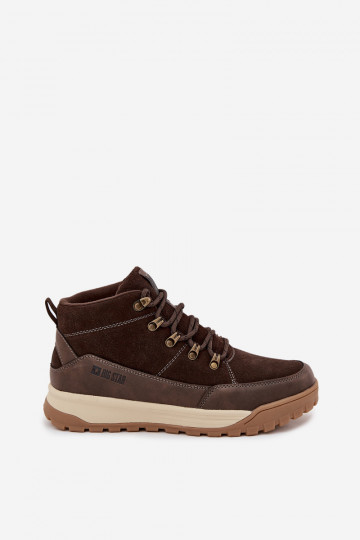 zo semišu turistické topánky pánske Big Star SS174263 Hnedá farba 2