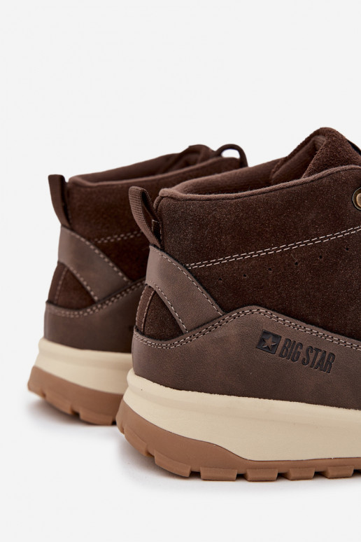 zo semišu turistické topánky pánske Big Star SS174263 Hnedá farba zo semišu turistické topánky pánske Big Star SS174263 Hnedá farba