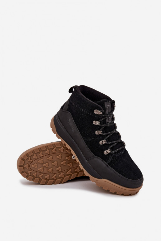 zo semišu turistické topánky pánske Big Star SS174265 čierna zo semišu turistické topánky pánske Big Star SS174265 čierna