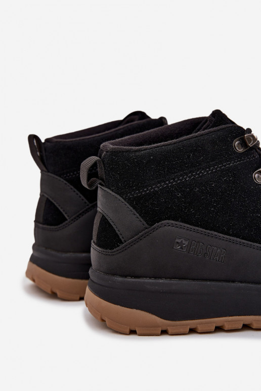 zo semišu turistické topánky pánske Big Star SS174265 čierna zo semišu turistické topánky pánske Big Star SS174265 čierna