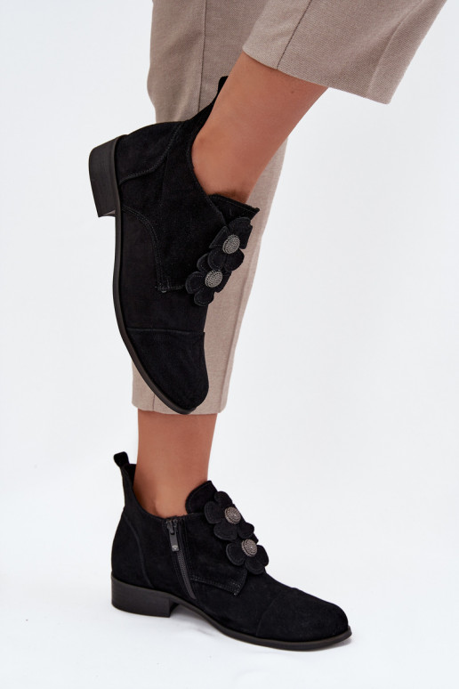 zo semišu topánky Dámske S Ornatemi s kvetinovými motívmikami Zazoo 3080 čierna zo semišu topánky Dámske S Ornatemi s kvetinovými motívmikami Zazoo 3080 čierna