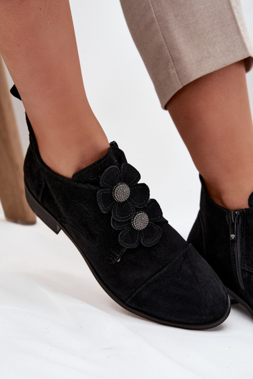 zo semišu topánky Dámske S Ornatemi s kvetinovými motívmikami Zazoo 3080 čierna zo semišu topánky Dámske S Ornatemi s kvetinovými motívmikami Zazoo 3080 čierna