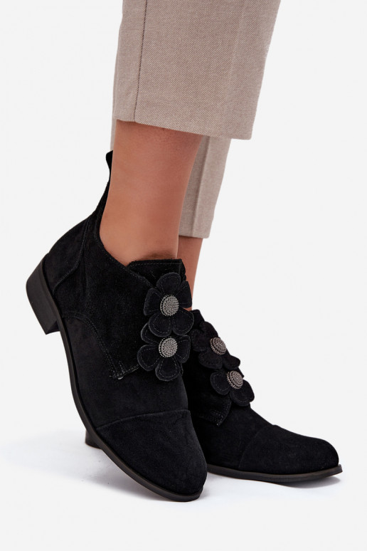 zo semišu topánky Dámske S Ornatemi s kvetinovými motívmikami Zazoo 3080 čierna zo semišu topánky Dámske S Ornatemi s kvetinovými motívmikami Zazoo 3080 čierna
