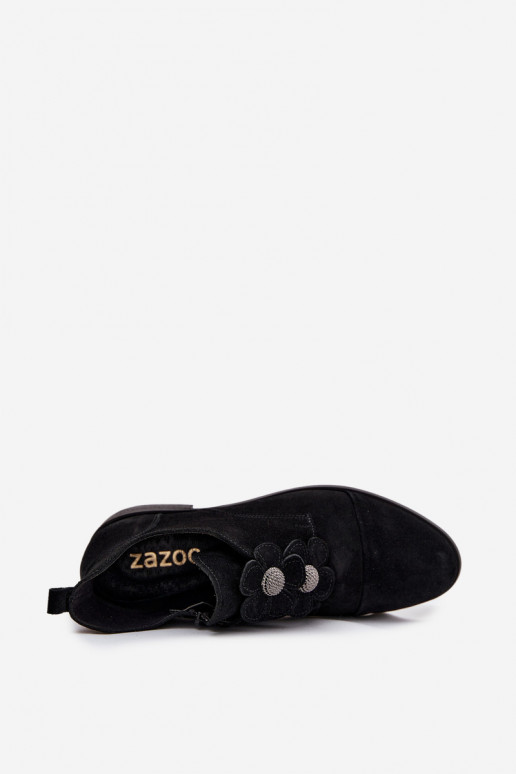 zo semišu topánky Dámske S Ornatemi s kvetinovými motívmikami Zazoo 3080 čierna zo semišu topánky Dámske S Ornatemi s kvetinovými motívmikami Zazoo 3080 čierna