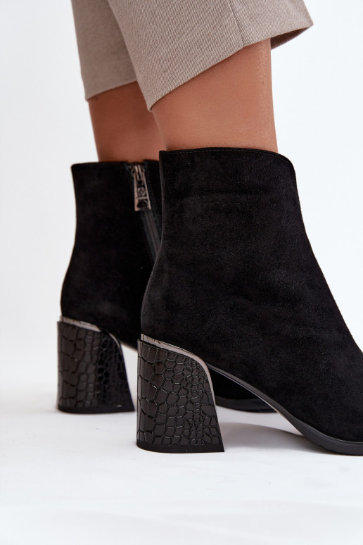 zo semišu Dámske čižmy S razením zahriať sa Vinceza 66801 čierna zo semišu Dámske čižmy S razením zahriať sa Vinceza 66801 čierna