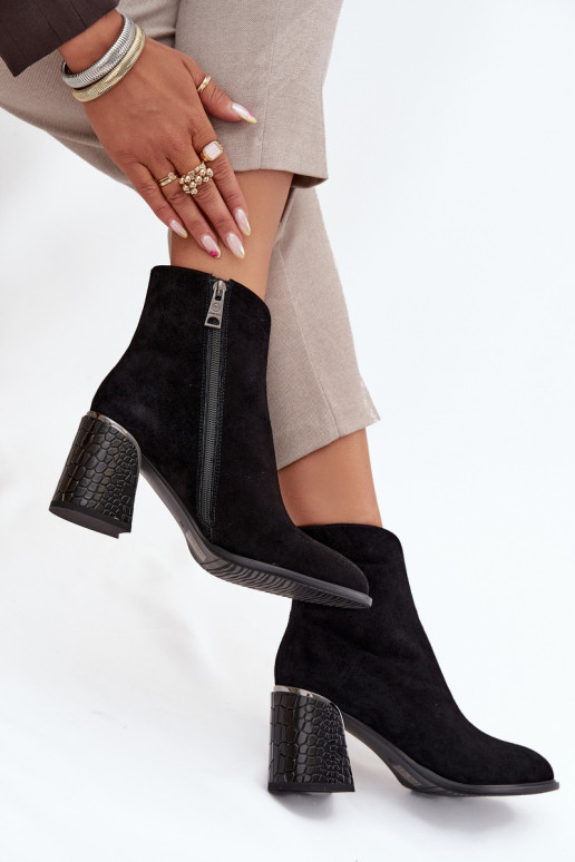 zo semišu Dámske čižmy S razením zahriať sa Vinceza 66801 čierna zo semišu Dámske čižmy S razením zahriať sa Vinceza 66801 čierna