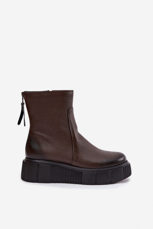 Zazoo 60369 Dámske čižmy s platformou CzekoladoIne Zazoo 60369 Dámske čižmy s platformou CzekoladoIne