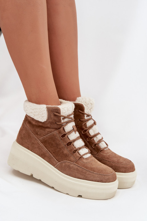 zo semišu Snehule Dámske s otepľovaním s platformou Vinceza 95354 Hnedá farba zo semišu Snehule Dámske s otepľovaním s platformou Vinceza 95354 Hnedá farba