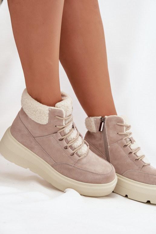 zo semišu Snehule Dámske s otepľovaním s platformou Vinceza 95354 béžová zo semišu Snehule Dámske s otepľovaním s platformou Vinceza 95354 béžová