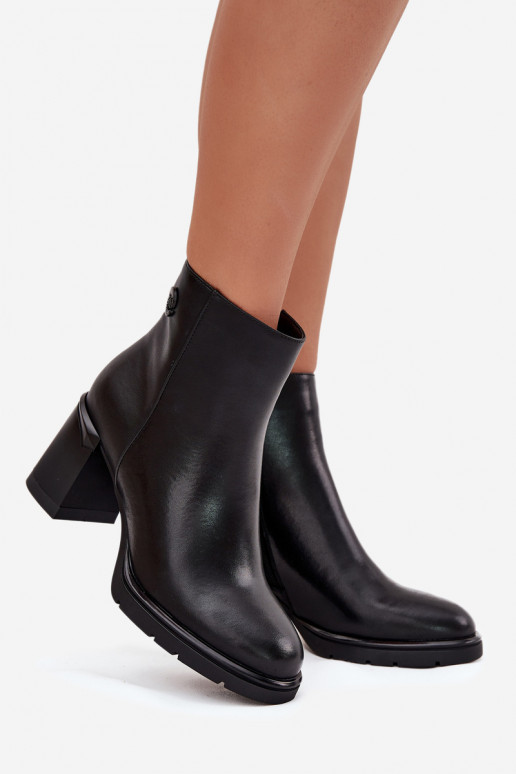 Kožené Dámske čižmy čierna Julissa