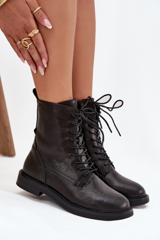 Kožené zahriať sa Dámske Pracovné členkové topánky Big Star SS274480 čierna Kožené zahriať sa Dámske Pracovné členkové topánky Big Star SS274480 čierna