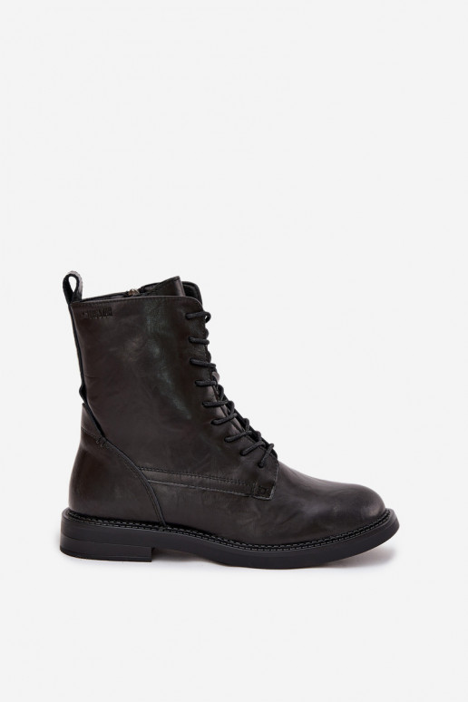 Kožené zahriať sa Dámske Pracovné členkové topánky Big Star SS274480 čierna Kožené zahriať sa Dámske Pracovné členkové topánky Big Star SS274480 čierna