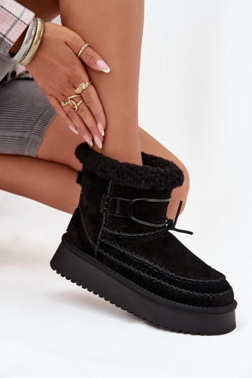 zo semišu Snehule Dámske S Ornatemi Przeszyciami Big Star SS274372 čierna