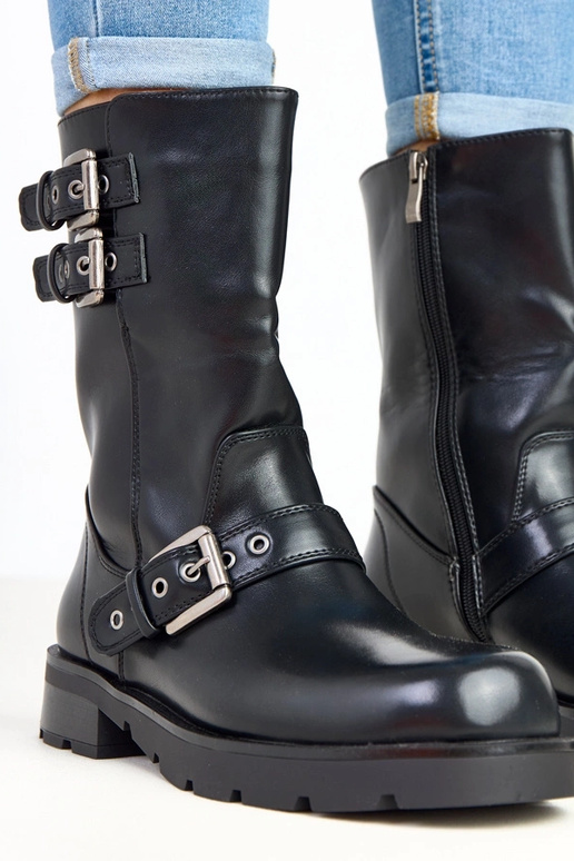 Čierne čižmy na platforme s... Čierne čižmy na platforme s...