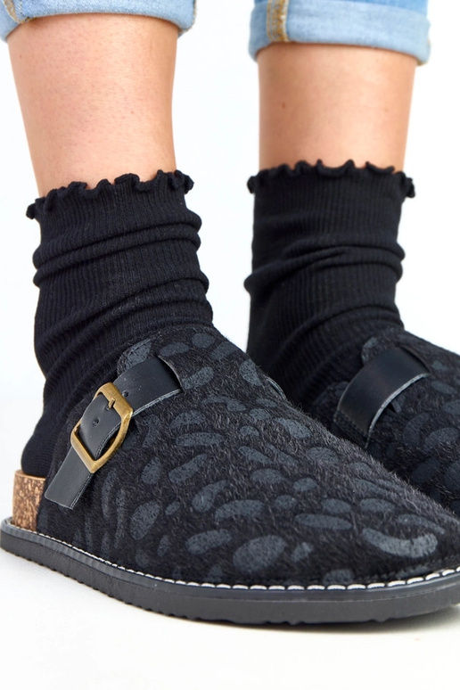 Čierne dámske papuče na korkovej...