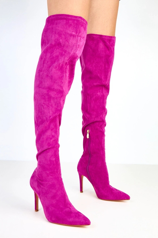 Fialové vysoké čižmy nad kolená Giovana