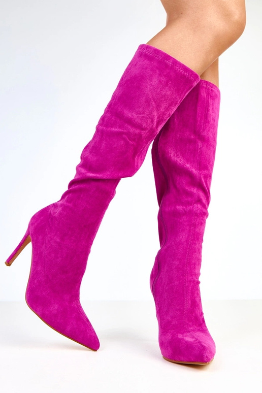 Fialové vysoké čižmy do kolien Brooke