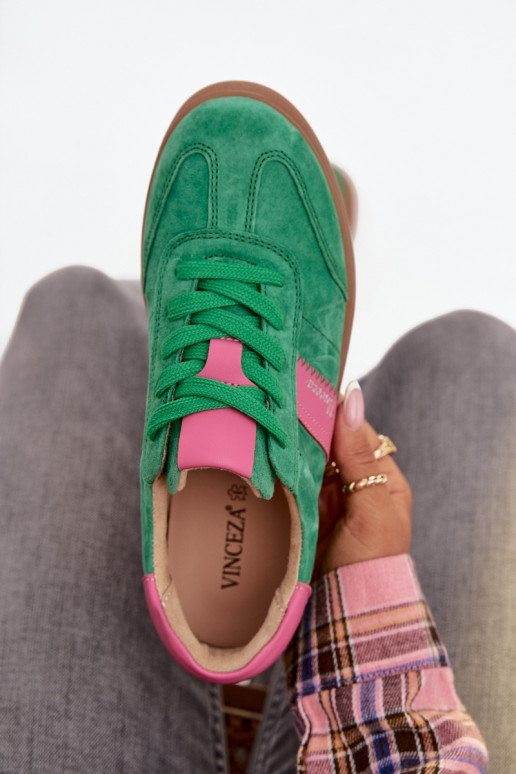 zamatové športové topánky pre ženy Vinceza 79576 v zelenej farbe zamatové športové topánky pre ženy Vinceza 79576 v zelenej farbe
