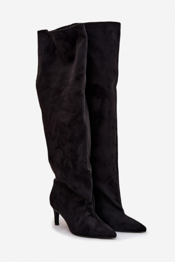 dámske čižmy s tenkými podpätkami Trvalý model čierna Mávilla