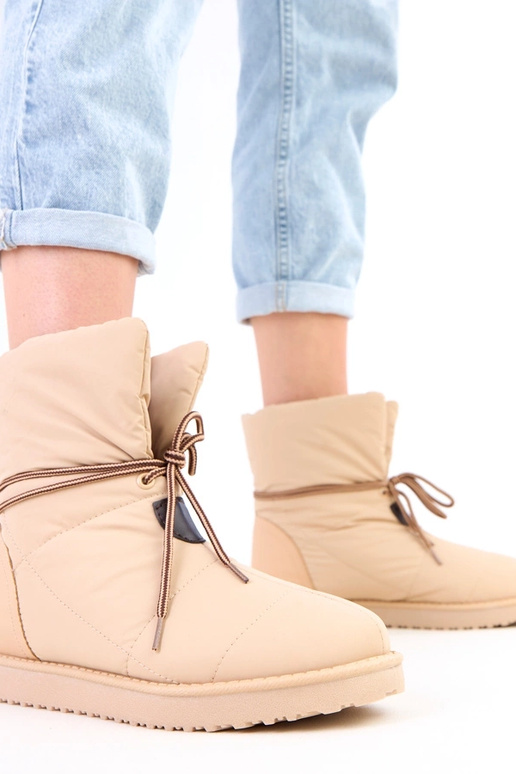 Smotanové dámske snehové topánky s...