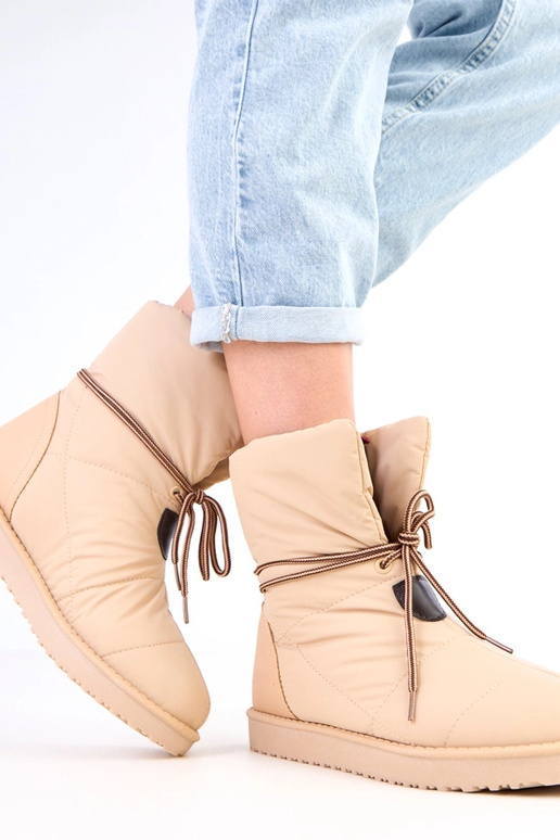 Smotanové dámske snehové topánky s...