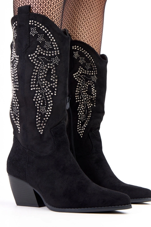 Čierne cowboyské topánky s nízkym...