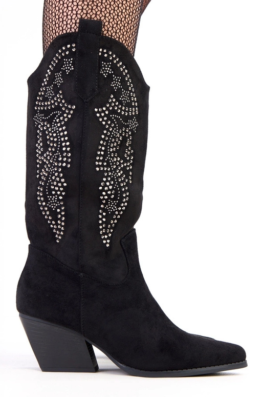 Čierne cowboyské topánky s nízkym...