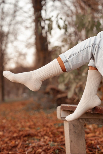 Ponožky Dámske INełniane slonovina