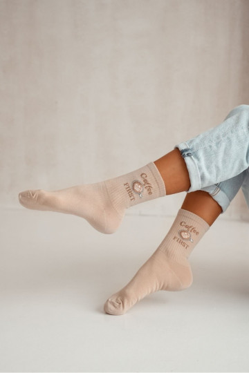 Ponožky Dámske Coffee FIRST béžová