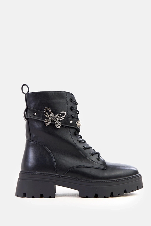 Čierne turistické topánky s motýlikom...