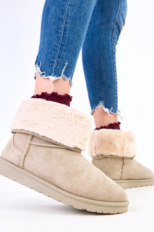 Zelené snehové topánky s kožušinou na...