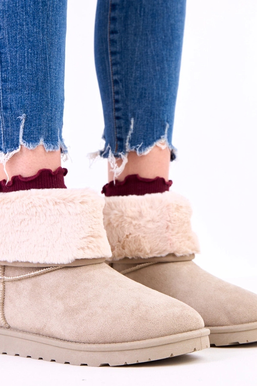 Zelené snehové topánky s kožušinou na...