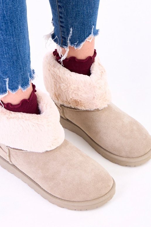 Zelené snehové topánky s kožušinou na...