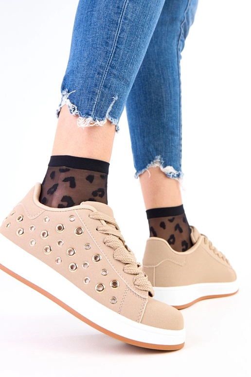 Hnedé športové tenisky na platforme s...