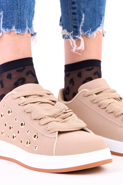 Hnedé športové tenisky na platforme s...