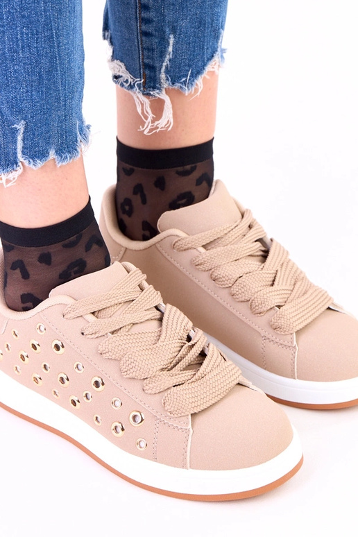 Hnedé športové tenisky na platforme s...