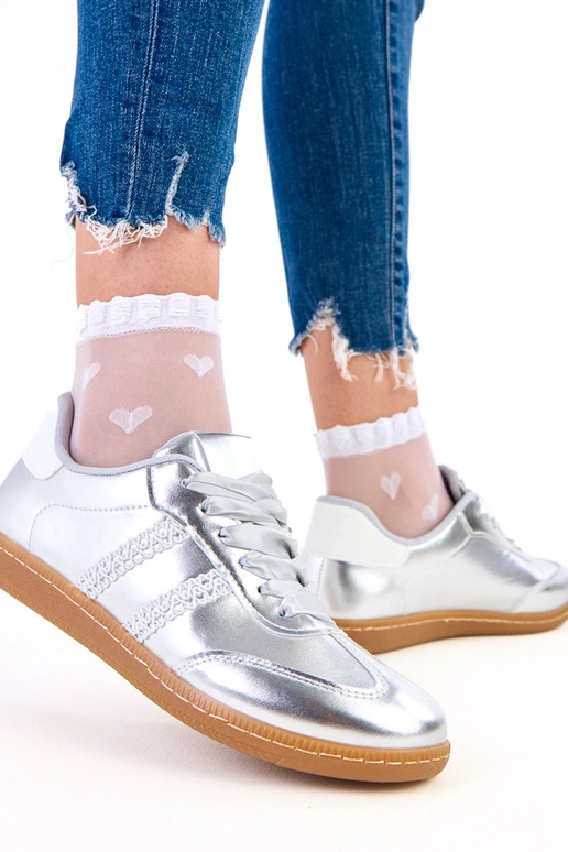 Strieborné dámske športové tenisky so...