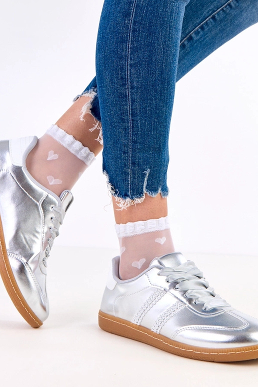 Strieborné dámske športové tenisky so...