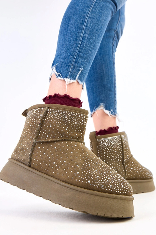 Zelené snehové topánky so zirkónmi na...