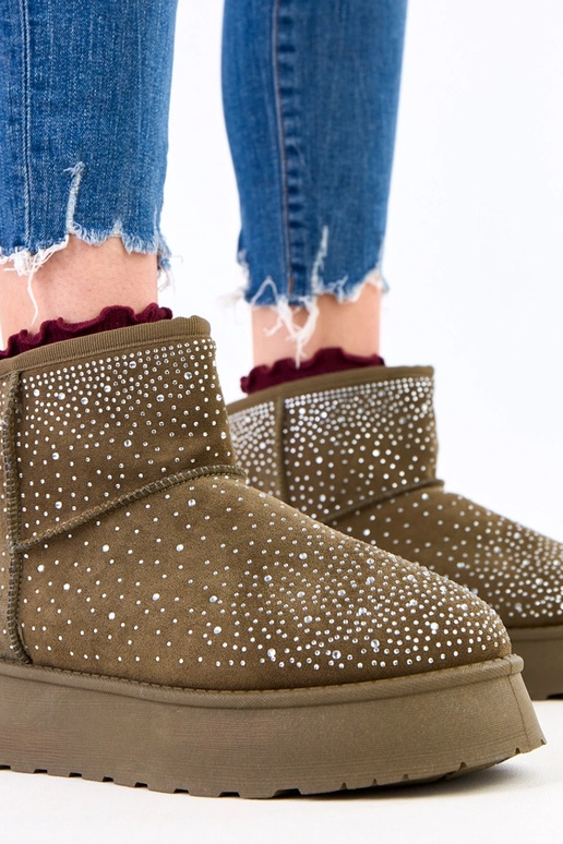 Zelené snehové topánky so zirkónmi na...