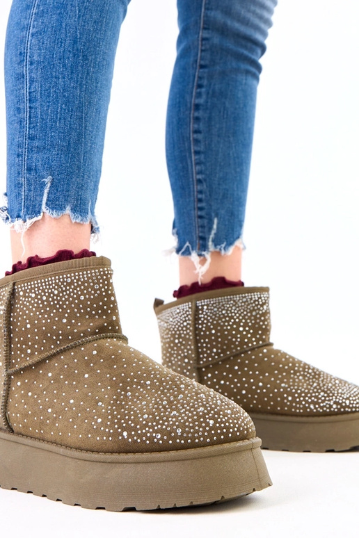 Zelené snehové topánky so zirkónmi na...