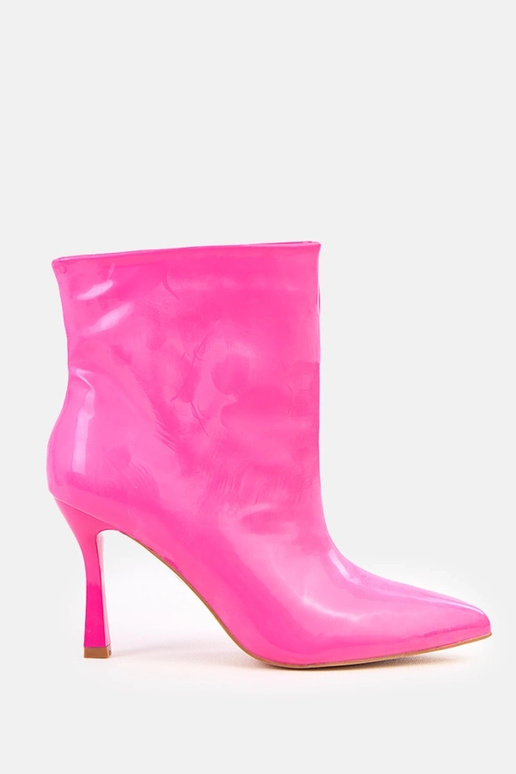 Ružové lakované čižmy na vysokom...