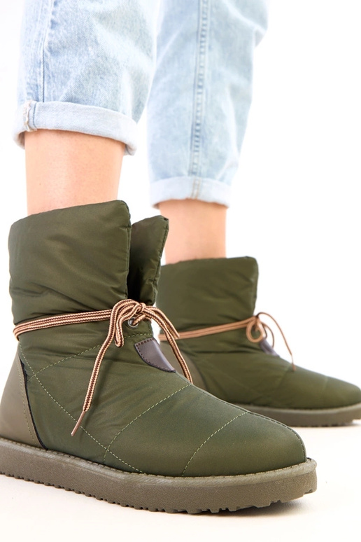 Zelené dámske snehové čižmy s...