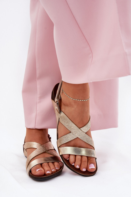 rovná sa Dámske sandále Dámske Zazoo 40032 zlatej farby