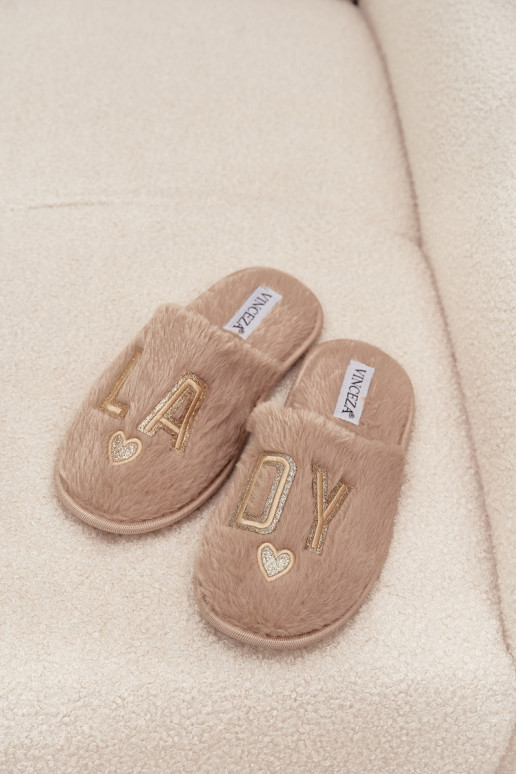 Papuče Dámske s kožušinou LADY Vinceza 19958 béžová