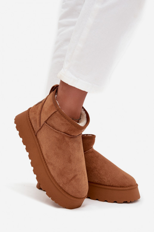 Snehule Dámske s platformou Hnedá farba Celyra