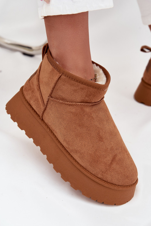 Snehule Dámske s platformou Hnedá farba Celyra